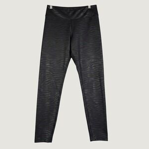 Express Womens Black Tonal Zebra Leggings Size Medium Metallic Skinny